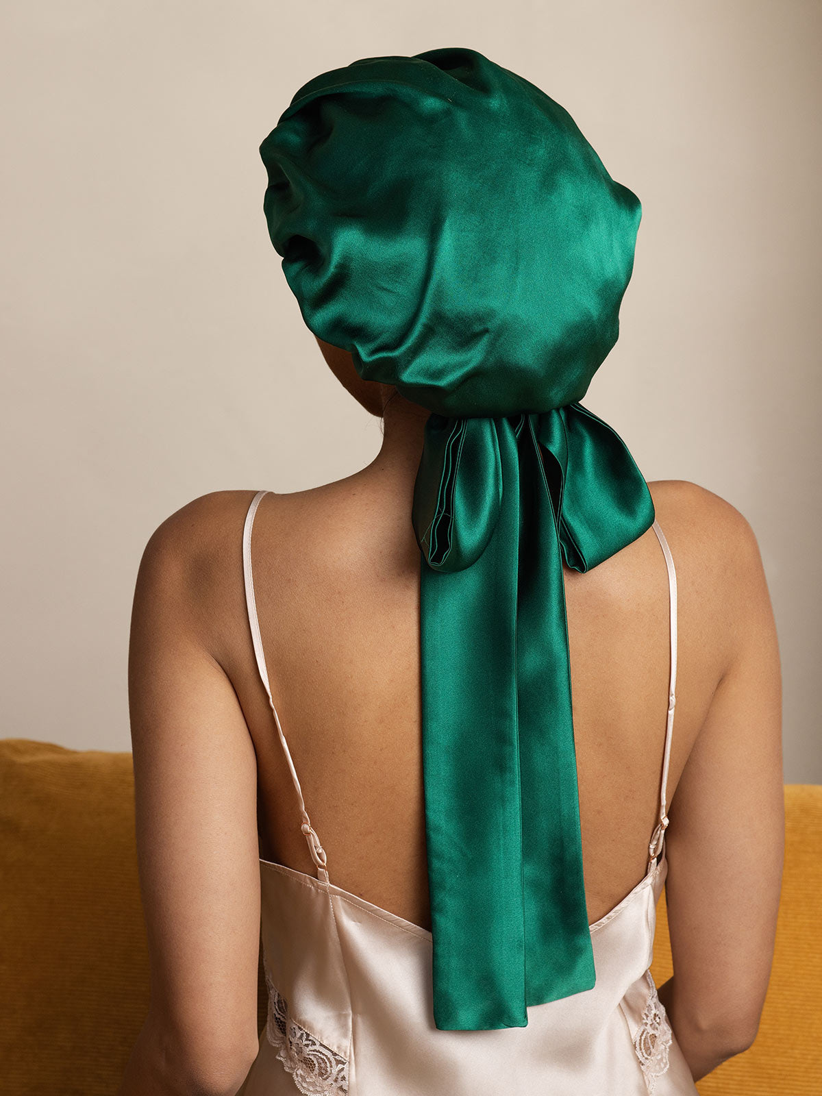 [Dunkelgrün] SilkSilky-DE Reine Seide Sleep Cap 004