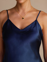 [Dunkelblau] SilkSilky-DE Sleeveless V Neck Cami Top 003
