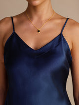 [Dunkelblau] SilkSilky-DE Sleeveless V Neck Cami Top 003