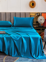 [König Blau] SilkSilky-DE 19Momme Bettwäsche Sets 006