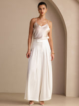 [Beige] SilkSilky-DE Sleeveless V Neck Cami Top 006