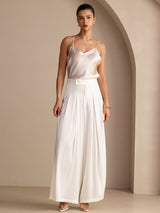 [Beige] SilkSilky-DE Sleeveless V Neck Cami Top 006