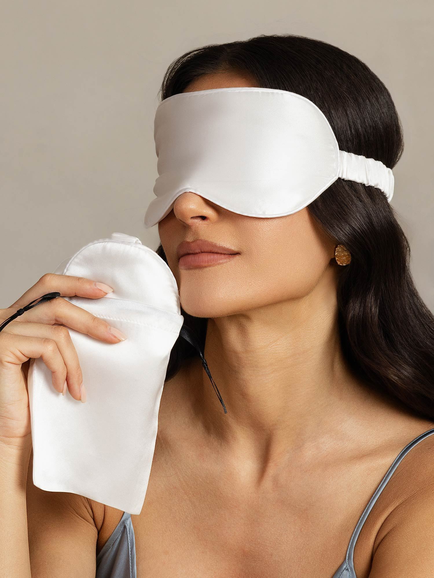 [Weiß] SilkSilky-DE Reine Seide Eye Mask 007