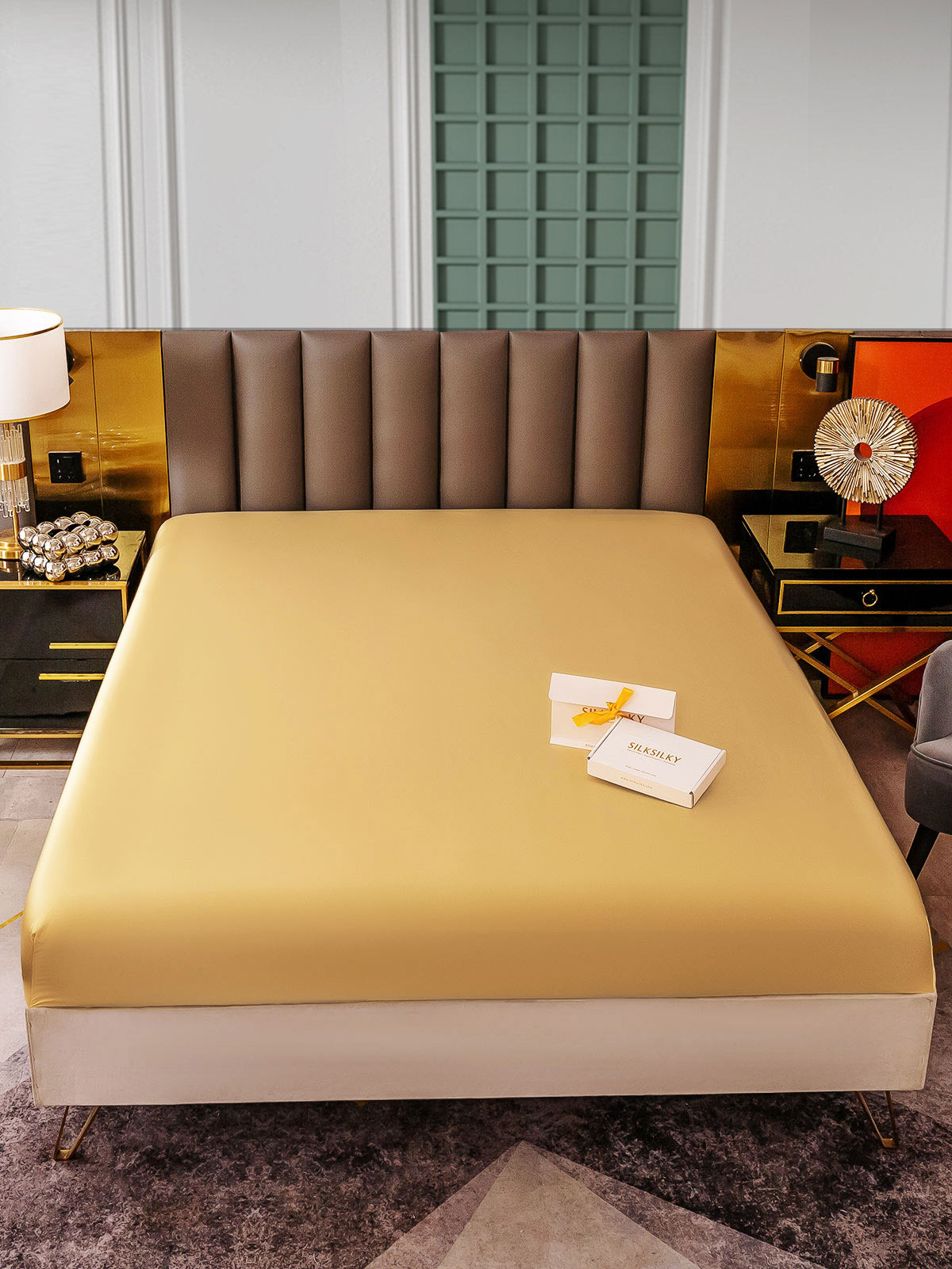 [Champagner] SilkSilky-DE 25Momme Reine Seide Sheet 002