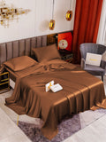 SilkSilky DE 19Momme Reine Seide Bedding Set Kaffee 001