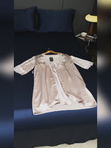 SilkSilky-DE Half Sleeve V Neck Nachthemd&Morgenmantel Set video 001