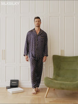 SilkSilky-DE Long Sleeve Notch-Kragen Herren Pyjamas video 001