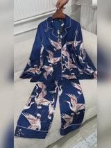 SilkSilky-DE Long Sleeve Notch-Kragen Damen Pyjamas video 001