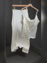 SilkSilky-DE Spaghetti Strap Cowl Neck Women's Outfit Sets video 001