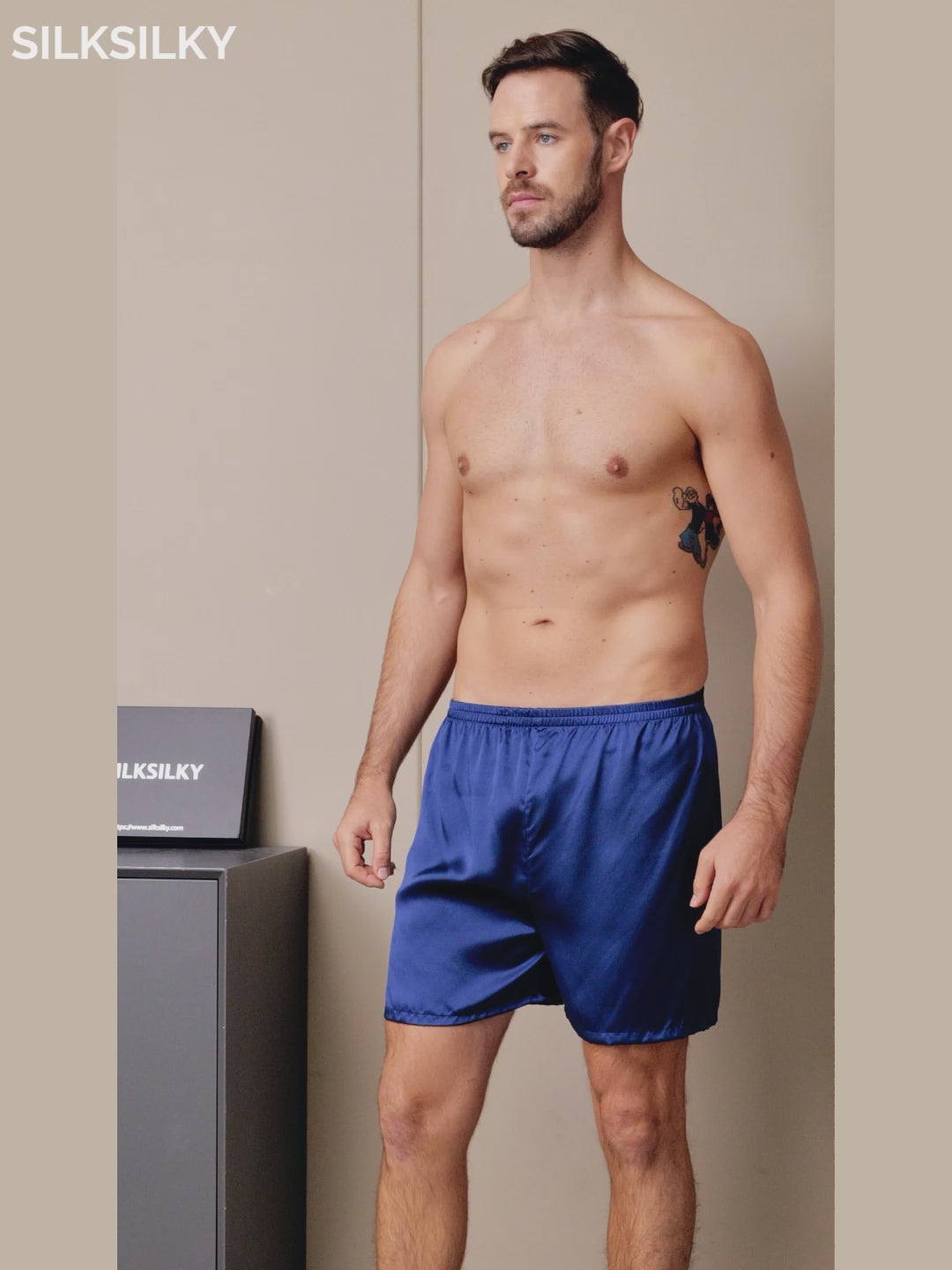 SilkSilky-DE 19Momme Mens Sleep Bottoms video 001