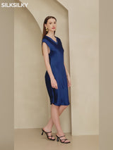 SilkSilky-DE Cap Sleeve V Neck Kleider video 001