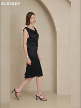 SilkSilky-DE Sleeveless Cowl Neck Kleider video 001