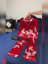 SilkSilky-DE Long Sleeve Notch-Kragen Damen Pyjamas video 001