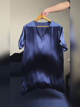 SilkSilky-DE Half Sleeve V Neck Nachthemden video 001