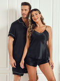 SilkSilky DE Reine Seide Kurzärmelig Couple Schwarz 003