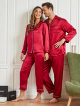 [Rotwein] SilkSilky-DE Reine Seide Langärmelig Couple 003