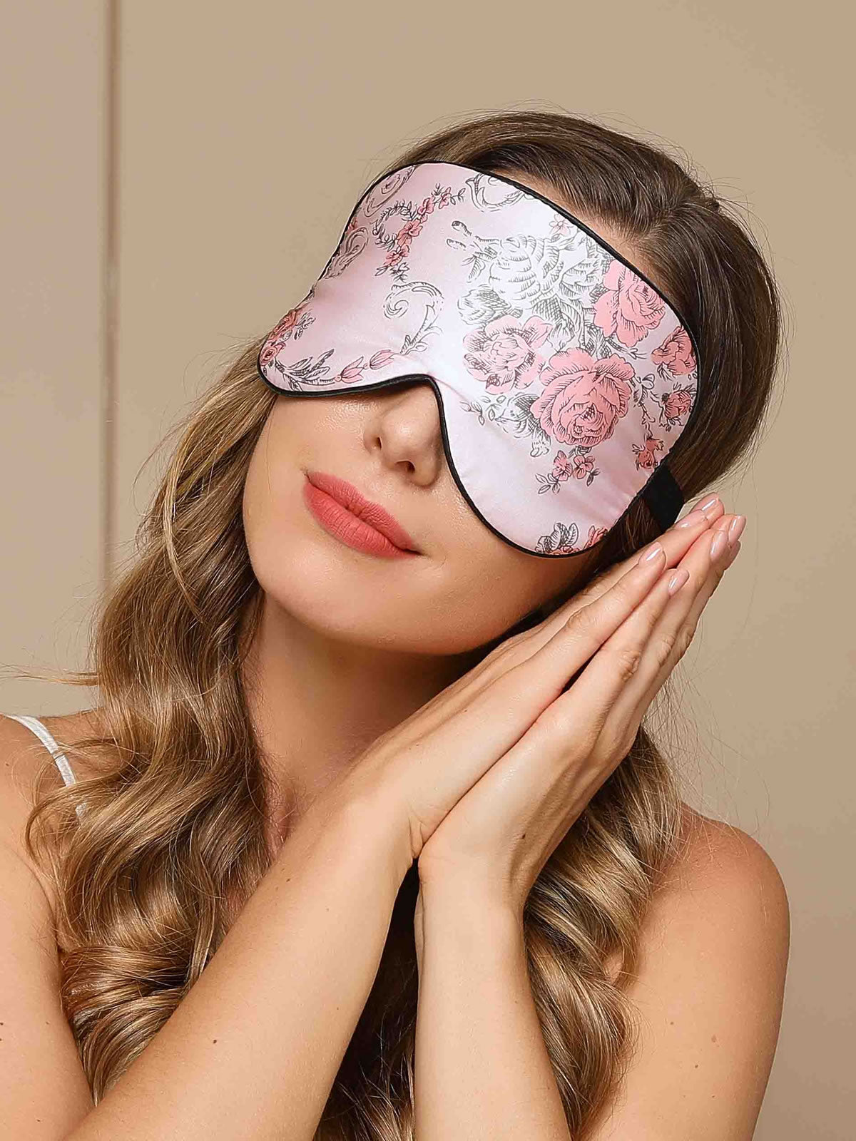 SilkSilky DE 19Momme Reine Seide Eye Mask Rosa 001