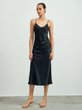 22Momme langes Maxi-Seidenkleid / Nachthemd