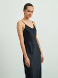 22Momme langes Maxi-Seidenkleid / Nachthemd