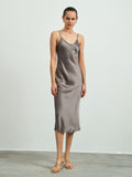 22Momme langes Maxi-Seidenkleid / Nachthemd