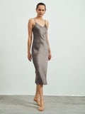 22Momme langes Maxi-Seidenkleid / Nachthemd