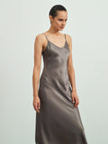 22Momme langes Maxi-Seidenkleid / Nachthemd