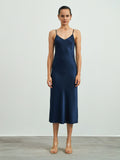 22Momme langes Maxi-Seidenkleid / Nachthemd