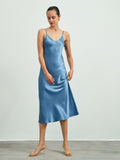 22Momme langes Maxi-Seidenkleid / Nachthemd