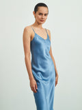 22Momme langes Maxi-Seidenkleid / Nachthemd