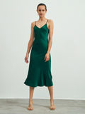 22Momme langes Maxi-Seidenkleid / Nachthemd