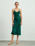 22Momme langes Maxi-Seidenkleid / Nachthemd