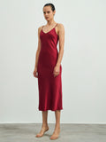 22Momme langes Maxi-Seidenkleid / Nachthemd
