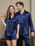 SilkSilky DE Reine Seide Langärmelig Couple Dunkelblau 004