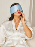 SilkSilky DE 19Momme Reine Seide Eye Mask Hellblau 002